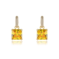 Picture of Irresistible Yellow Luxury Huggie Earrings As a Gift