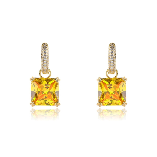 Picture of Irresistible Yellow Luxury Huggie Earrings As a Gift