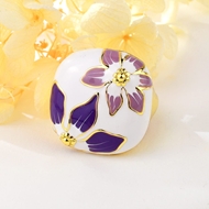 Picture of Fashion Enamel Flowers & Plants Fashion Ring