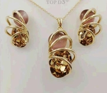 Show details for Gold Plated Opal 2 Piece Jewelry Set from Certified Factory