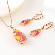 Picture of Delicate Opal Dubai Necklace and Earring Set