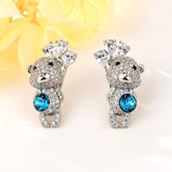 Show details for Distinctive Blue Platinum Plated Dangle Earrings with Low MOQ Show details for Distinctive Blue Platinum Plated Dangle Earrings with Low MOQ