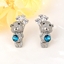 Show details for Distinctive Blue Platinum Plated Dangle Earrings with Low MOQ