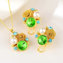 Show details for Top Flowers & Plants Zinc Alloy 2 Piece Jewelry Set