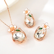 Picture of Low Price Zinc Alloy Artificial Crystal 2 Piece Jewelry Set from Trust-worthy Supplier