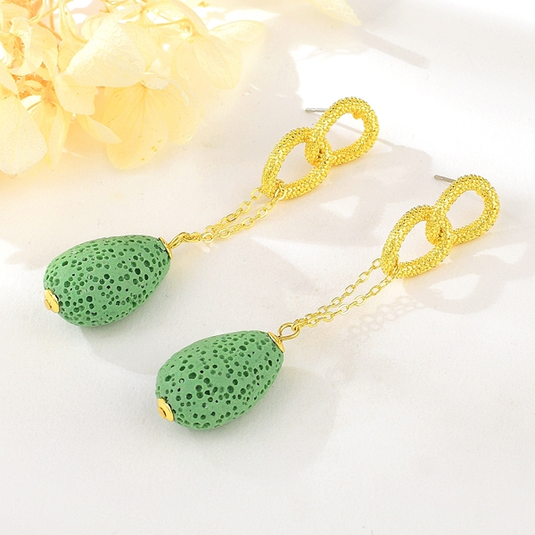 Picture of Zinc Alloy Green Dangle Earrings from Certified Factory