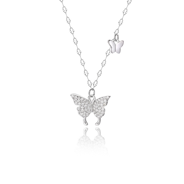 Picture of Fancy Butterfly White Pendant Necklace