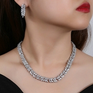 Picture of Trendy Platinum Plated Party 2 Piece Jewelry Set with No-Risk Refund