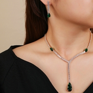 Picture of Great Value Green Cubic Zirconia 2 Piece Jewelry Set in Exclusive Design