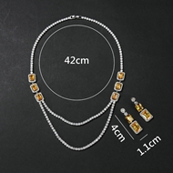 Picture of Most Popular Cubic Zirconia Platinum Plated 2 Piece Jewelry Set