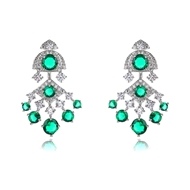 Picture of Trendy Platinum Plated Luxury Dangle Earrings Online Only