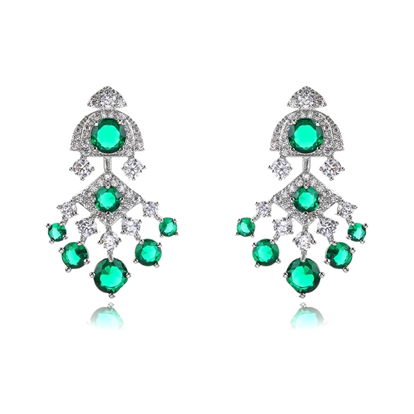 Picture of Trendy Platinum Plated Luxury Dangle Earrings Online Only