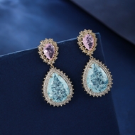 Picture of Copper or Brass Gold Plated Dangle Earrings with Unbeatable Quality