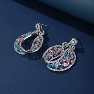 Picture of Most Popular Cubic Zirconia Colorful Dangle Earrings