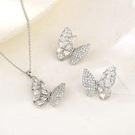 Show details for Fancy Butterfly Platinum Plated 2 Piece Jewelry Set Factory Supply Show details for Fancy Butterfly Platinum Plated 2 Piece Jewelry Set Factory Supply