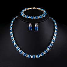 Show details for Good Cubic Zirconia Blue 3 Piece Jewelry Set