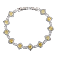 Picture of Brand New Yellow Cubic Zirconia Fashion Bracelet with Full Guarantee