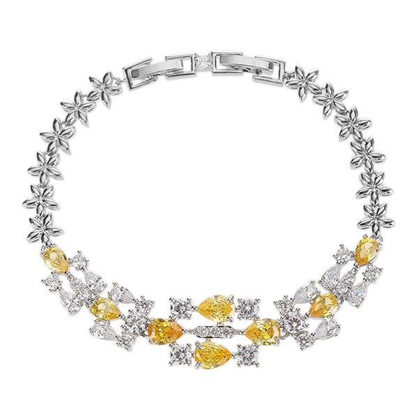 Picture of New Season Yellow Cubic Zirconia Fashion Bracelet with SGS/ISO Certification