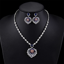 Show details for Affordable Copper or Brass Cubic Zirconia 2 Piece Jewelry Set for Ladies