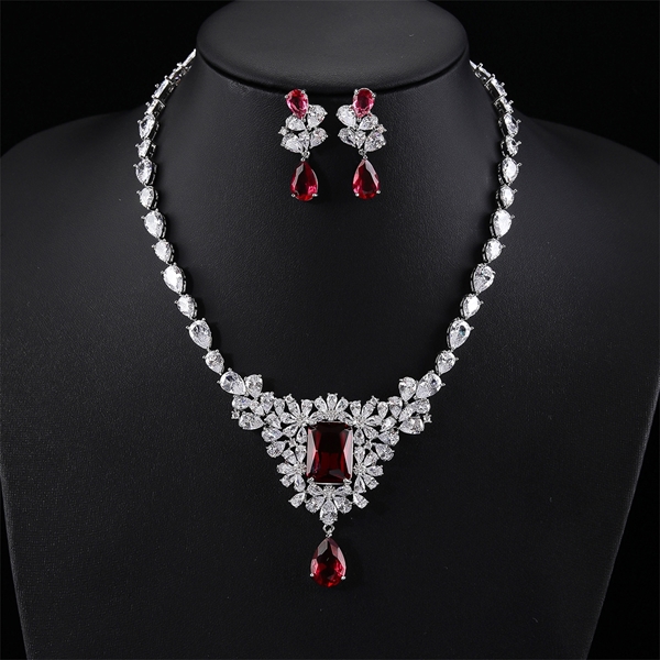 Picture of Origninal Flowers & Plants Platinum Plated 2 Piece Jewelry Set