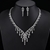 Picture of Good Quality Cubic Zirconia Platinum Plated 2 Piece Jewelry Set