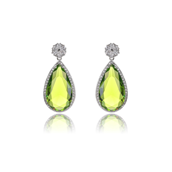 Picture of Trendy Platinum Plated Copper or Brass Chandelier Earrings with No-Risk Refund