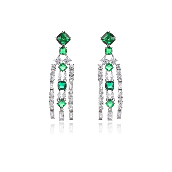 Picture of Trendy Colorful Rhinestone Chandelier Earrings with No-Risk Refund