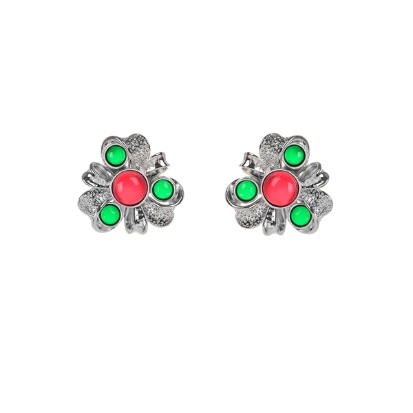 Picture of Hypoallergenic Colorful Rhinestone Big Stud Earrings with Easy Return