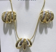 Show details for Sparkly Work Gold Plated 2 Piece Jewelry Set