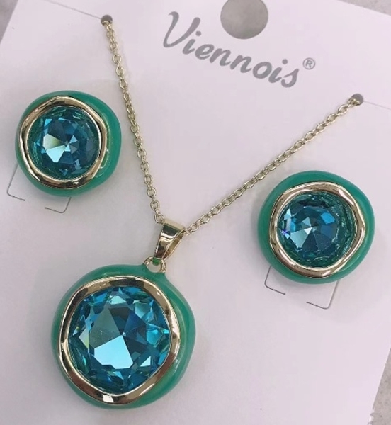 Picture of Filigree Work Colorful 2 Piece Jewelry Set