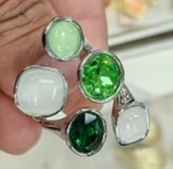 Picture of Beautiful Enamel Gold Plated Stackable Rings